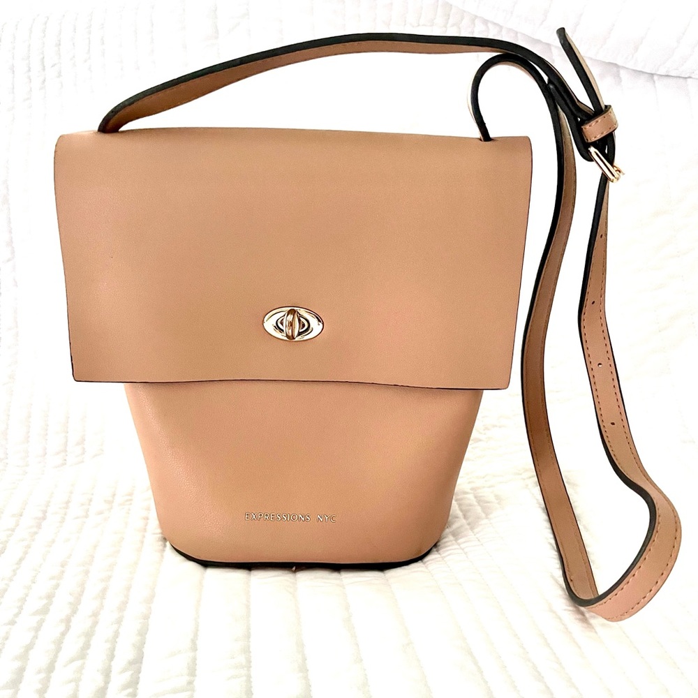 Expressions NYC purse, light tan, gently used.